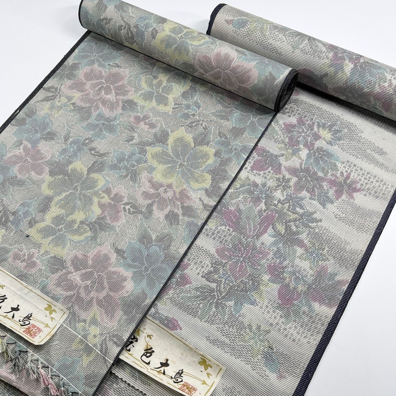 七宝色大島 反物 2本 正絹 反物まとめ売り 同梱購入歓迎 リメイク用