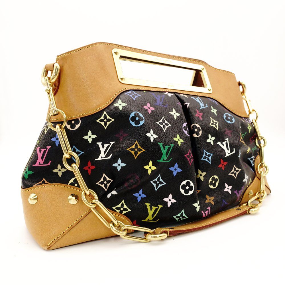 ルイヴィトン LOUIS VUITTON モノグラム マルチ ジュディ MM サッチェル ハンドバッグ ブラック ショルダー チェーン 黒 7-10-963