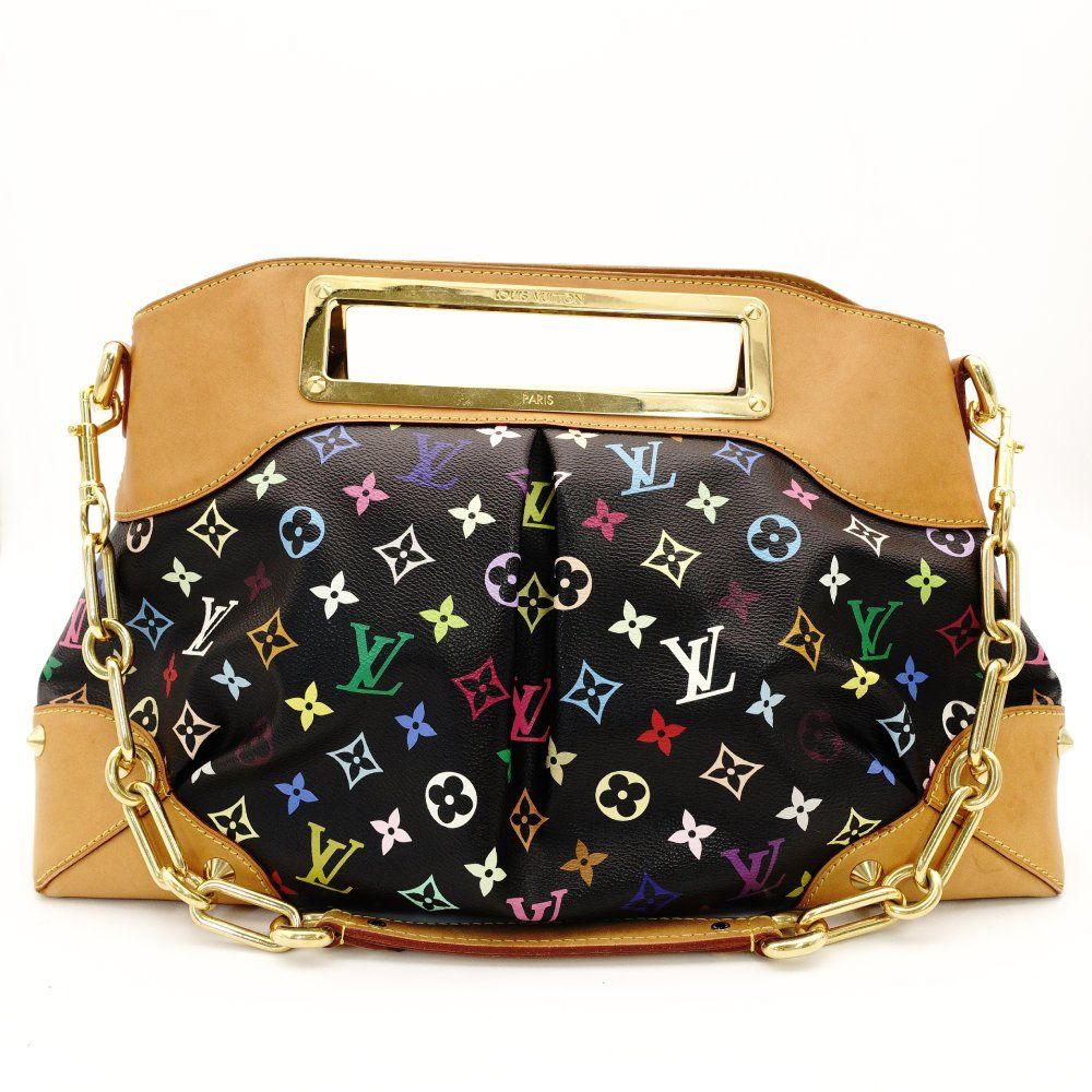 ルイヴィトン LOUIS VUITTON モノグラム マルチ ジュディ MM サッチェル ハンドバッグ ブラック ショルダー チェーン 黒 7 10 963