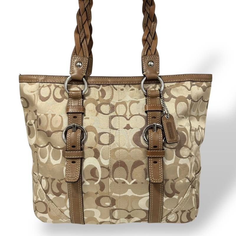 COACH コーチ☆トートバッグ シグネチャー 肩掛け チャーム ロゴ A4