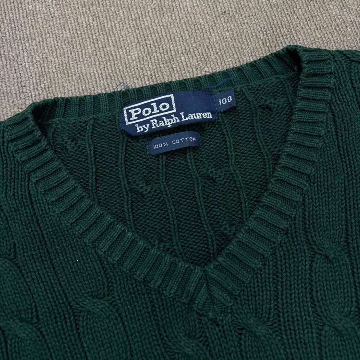 POLO ラルフローレン ポロ Vネック ケーブルニット