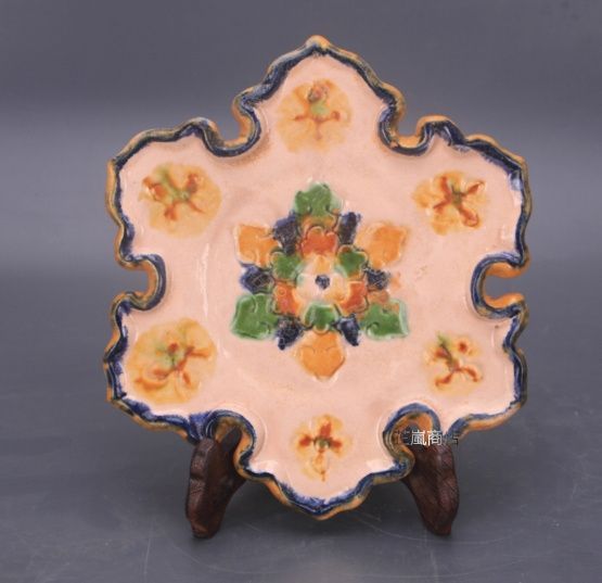 唐三彩 彩色絵 復古紋 多角形皿 磁器 骨董 家居装飾 置物 - メルカリ