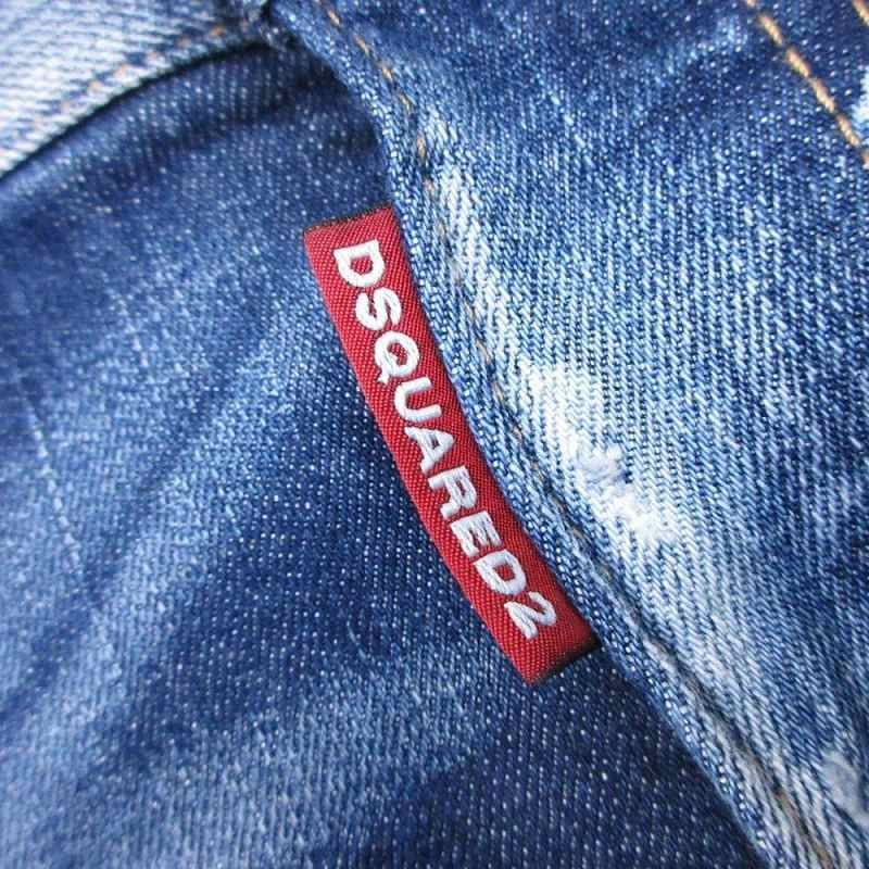 DSQUARED2 バイカー ダメージ加工 ダークブルー デニム DSQUARED2（ディースクエアード）の「PANTS 5 POCKETS /TIDY BIKER