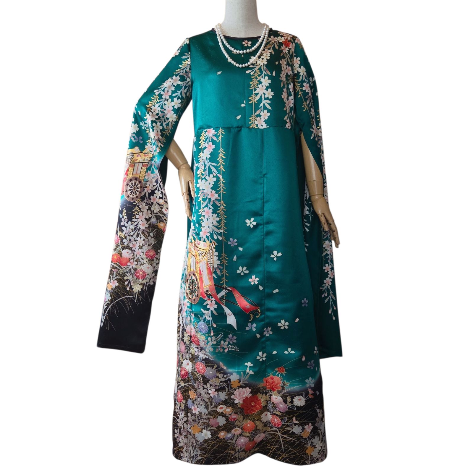 総柄 御所車草花文