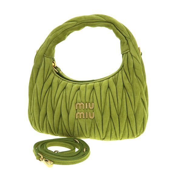 ミュウミュウ ワンダー マテラッセレザー ホーボーバッグ 5 BC 125 Sランク