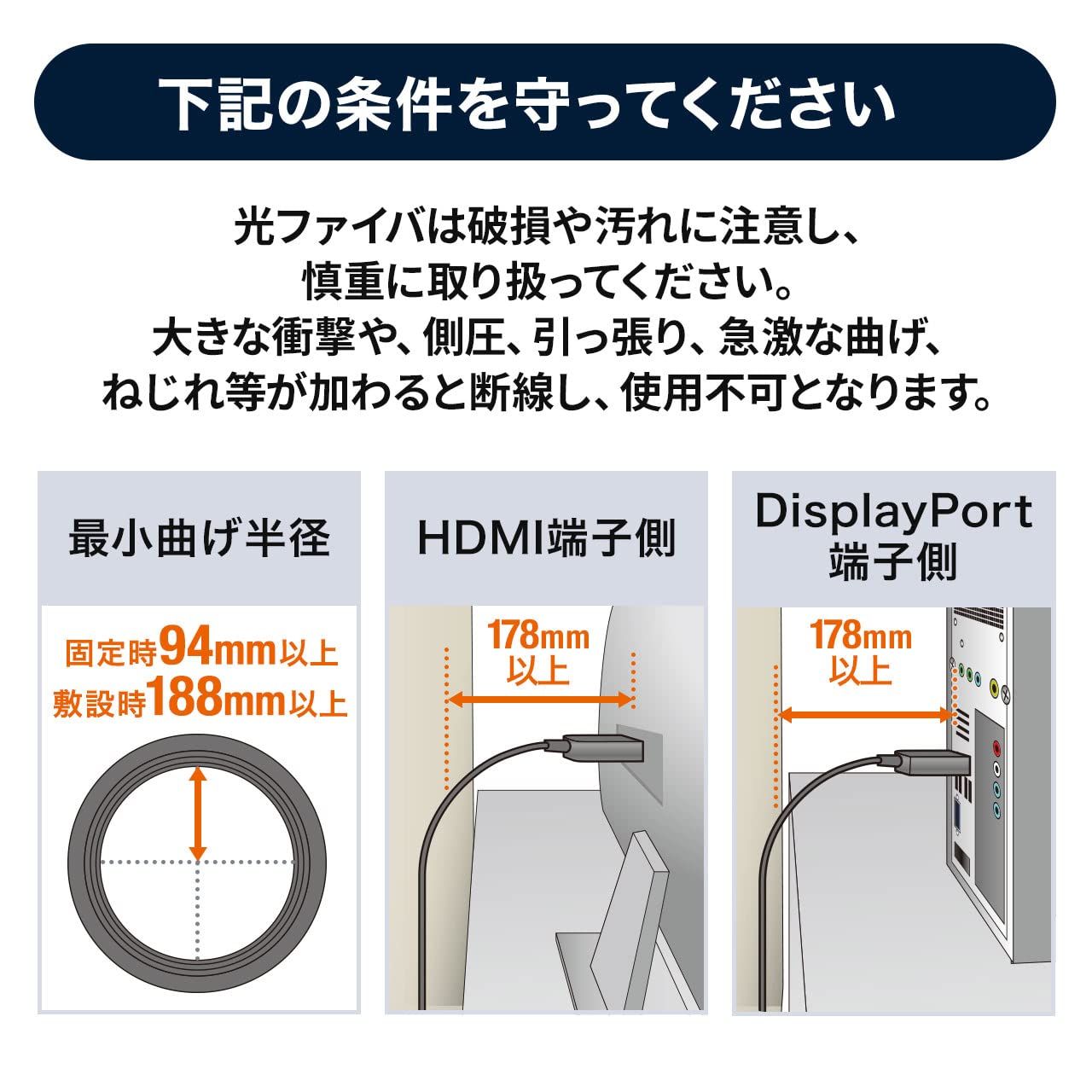  サンワダイレクト DisplayPort to HDMI 変換 光ファイバーケーブル 10 m 4 K 60 Hz AOC ブラック 500-KC 039-10 その他 分配器 切替器