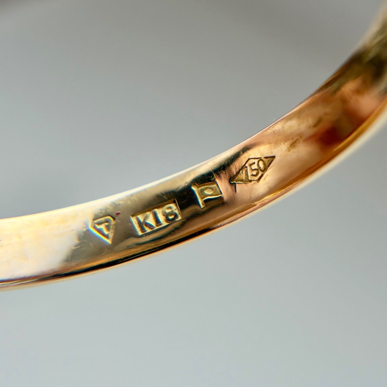 買取店】日本製✴︎ K18 甲丸リング ゴールド 19.5号 2.3g 18金【C2628