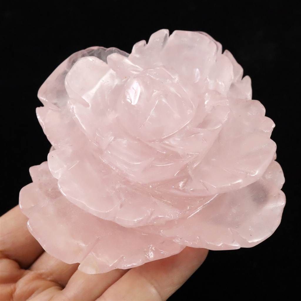 ⭐︎【天然】スター ローズクォーツ 置物 31-33mm ローズクォーツ 薔薇彫刻置物 93mm 297g 【榎本通商11522】 ストア