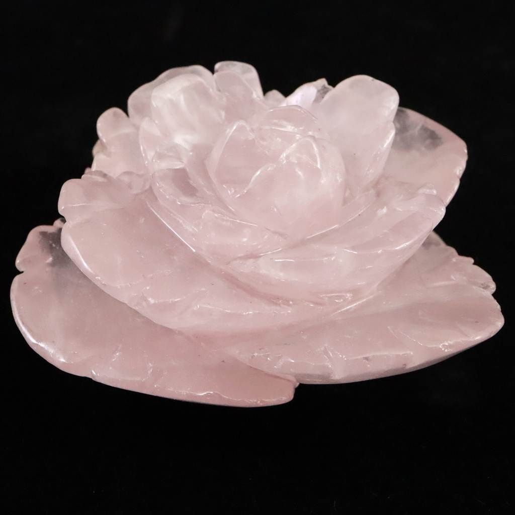 ローズクォーツ 薔薇彫刻置物 93mm 297g 【榎本通商11522】 ストア