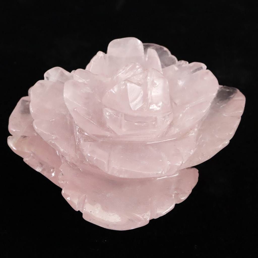 ローズクォーツ 薔薇彫刻置物 93mm 297g 【榎本通商11522】 ストア