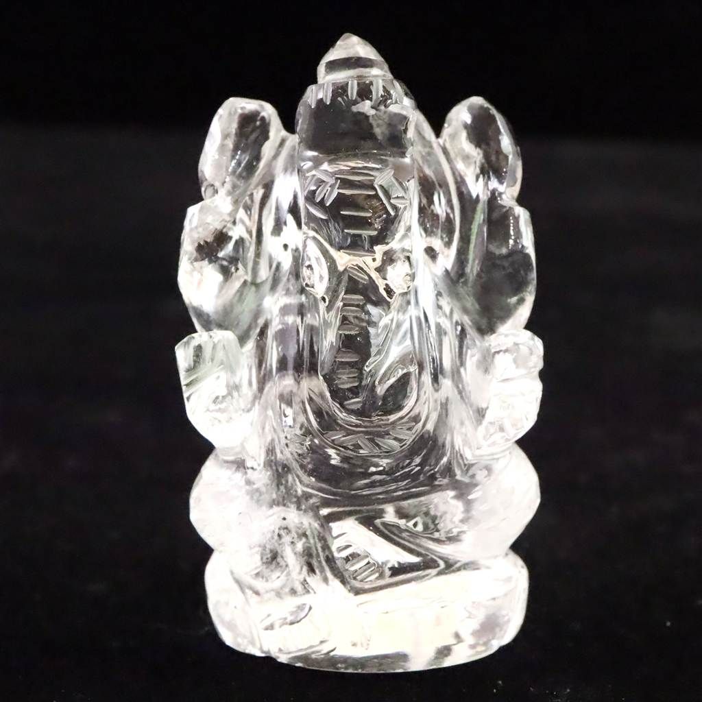 ヒマラヤ水晶 マニカラン産 51mm ガネーシャ彫刻置物 41g 【榎本通商