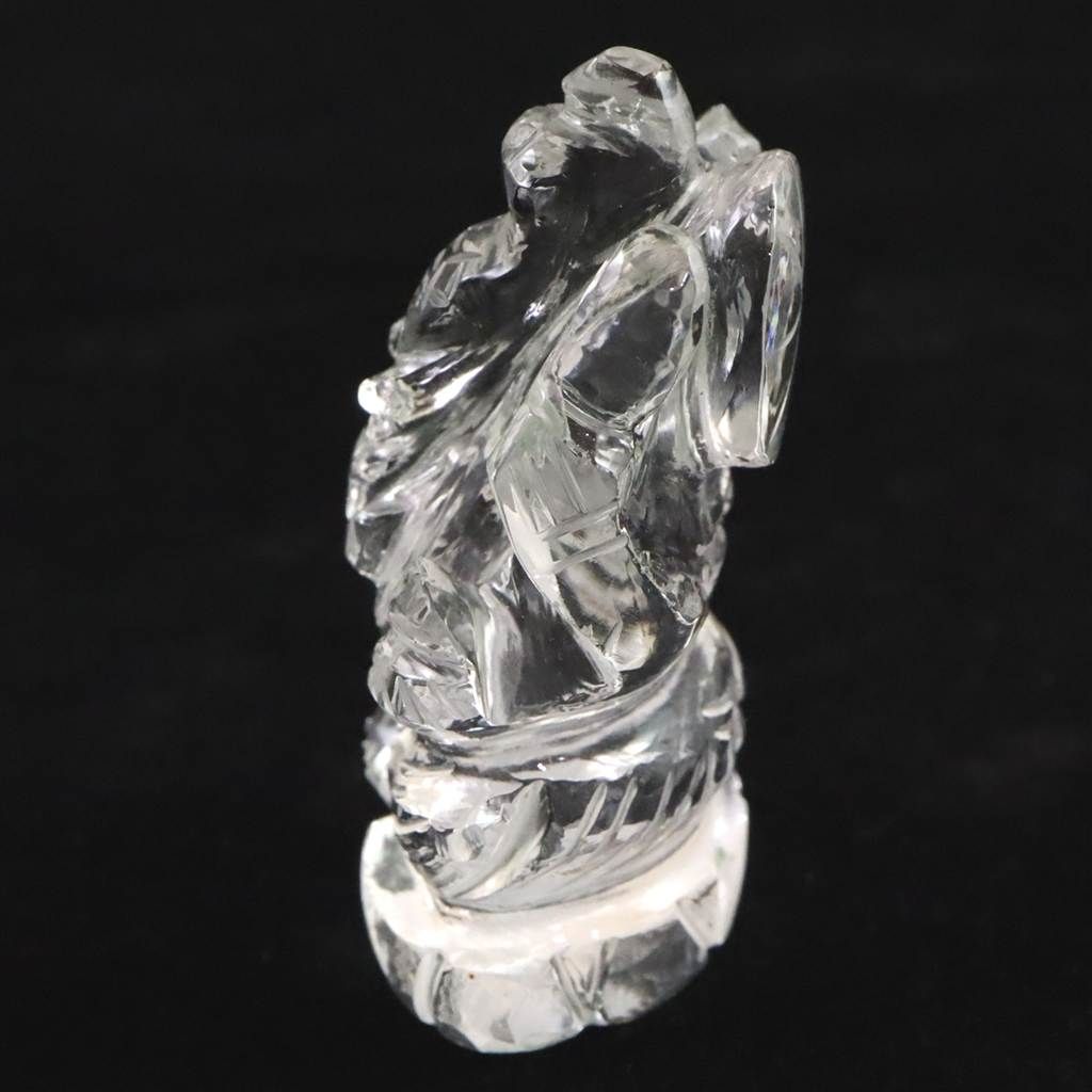 ヒマラヤ水晶 マニカラン産 51mm ガネーシャ彫刻置物 41g 【榎本通商