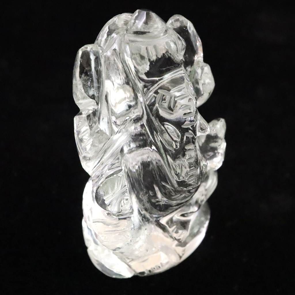 ヒマラヤ水晶 マニカラン産 51mm ガネーシャ彫刻置物 41g 【榎本通商