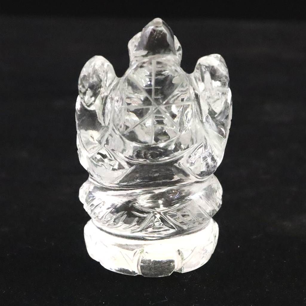 ヒマラヤ水晶 マニカラン産 51mm ガネーシャ彫刻置物 41g 【榎本通商