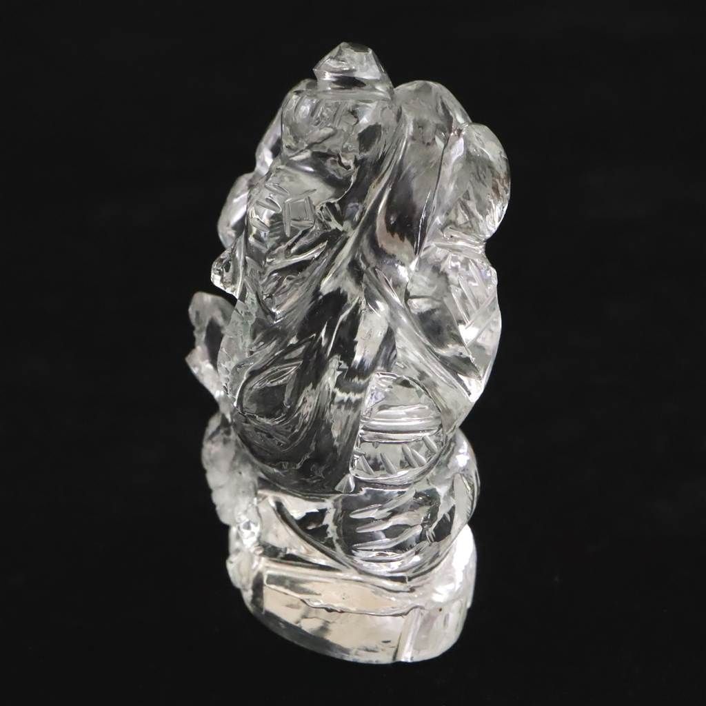 ヒマラヤ水晶 マニカラン産 51mm ガネーシャ彫刻置物 41g 【榎本通商