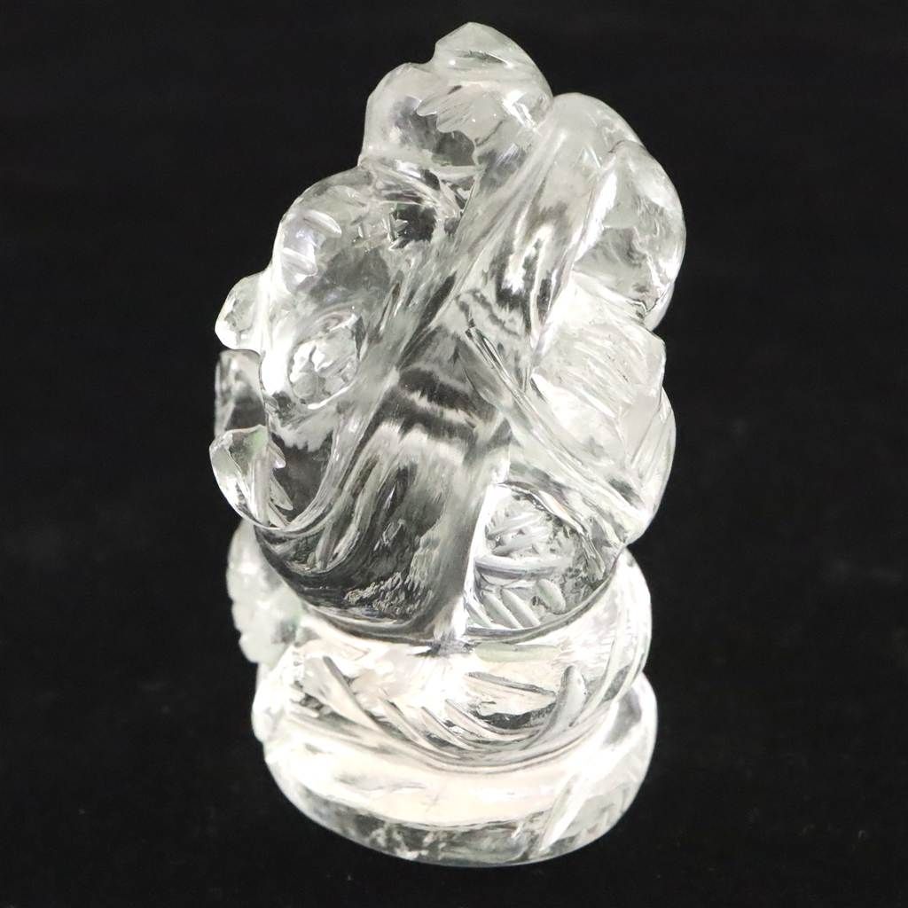 ヒマラヤ水晶 マニカラン産 51mm ガネーシャ彫刻置物 54g 【榎本通商