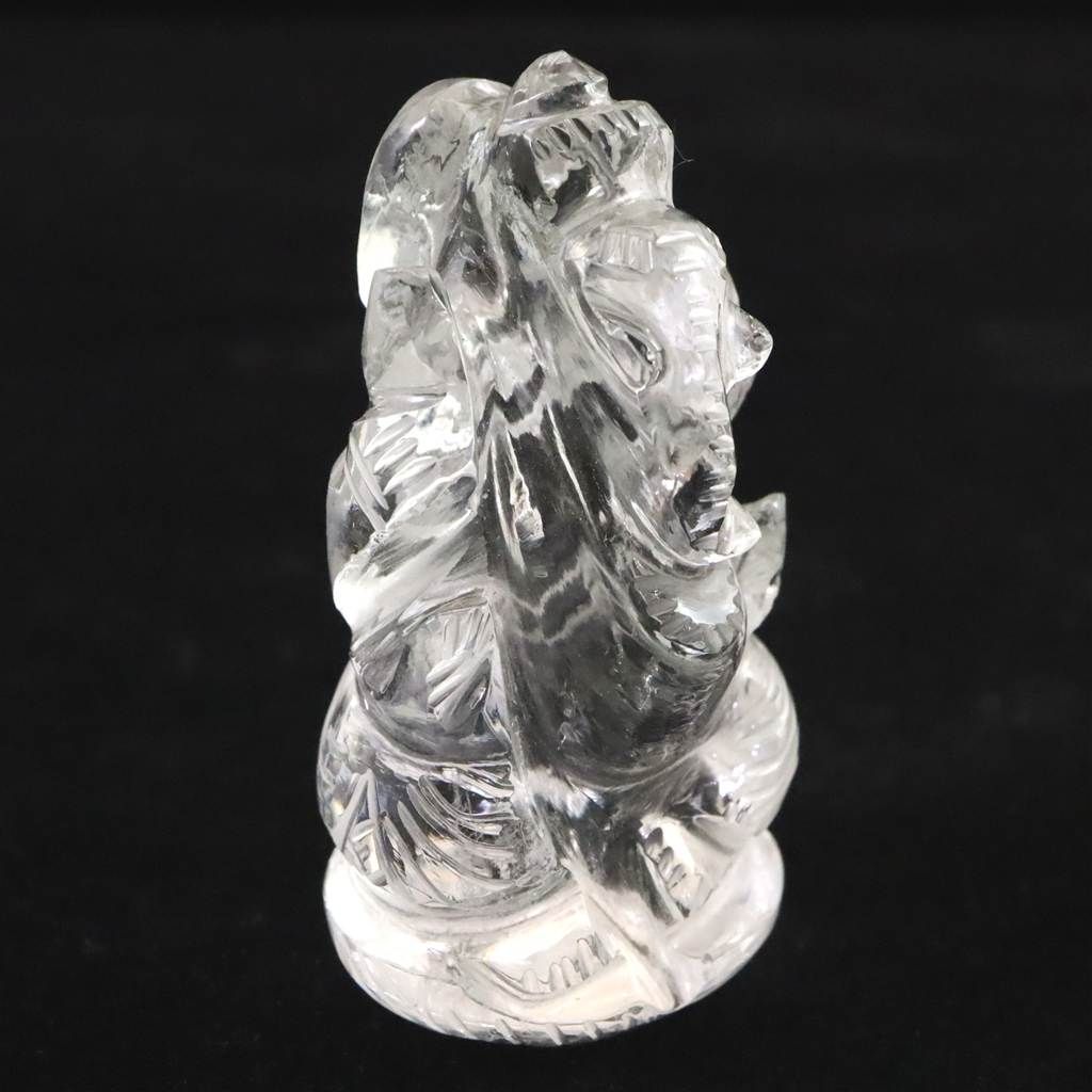 ヒマラヤ水晶 マニカラン産 48mm ガネーシャ彫刻置物 37g 【榎本通商