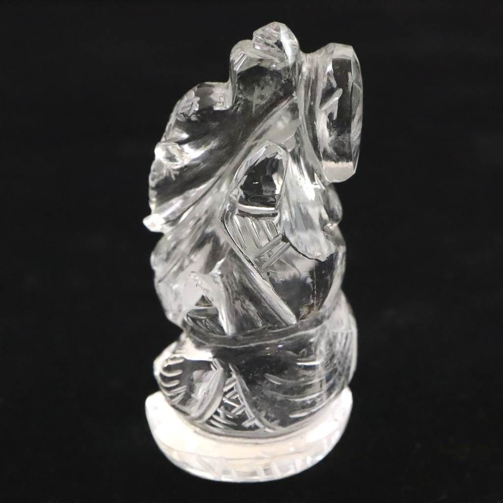 ヒマラヤ水晶　彫刻品　雄牛 ヒマラヤ水晶 マニカラン産 48mm ガネーシャ彫刻置物 37g 【榎本通商