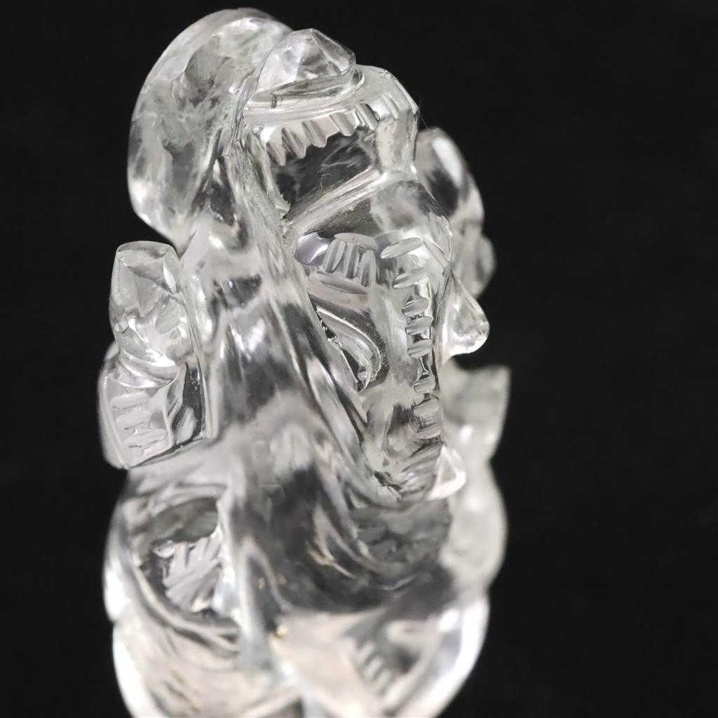 ヒマラヤ水晶 マニカラン産 48mm ガネーシャ彫刻置物 37g 【榎本通商