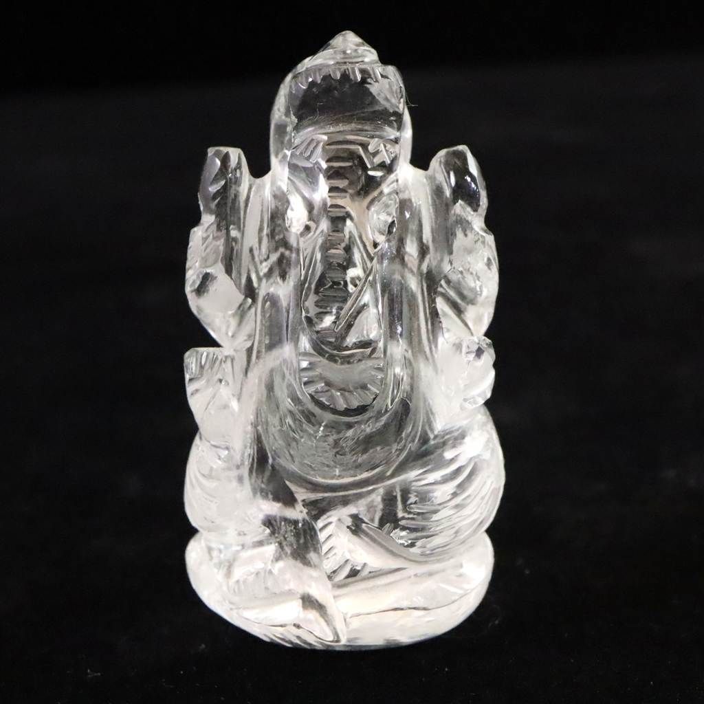 ヒマラヤ水晶 マニカラン産 48mm ガネーシャ彫刻置物 37g 【榎本通商