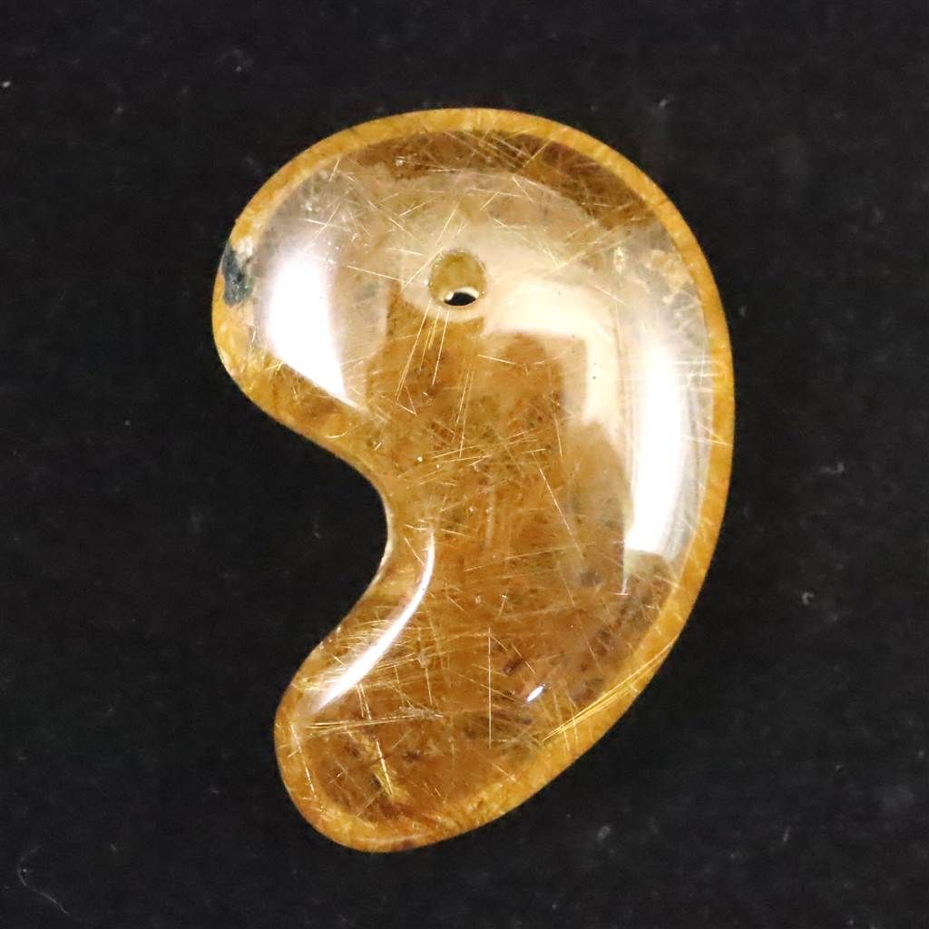 ヒマラヤ マニハール産 ゴールドルチル入り 水晶 34mm勾玉 11 1g 榎本通商45872