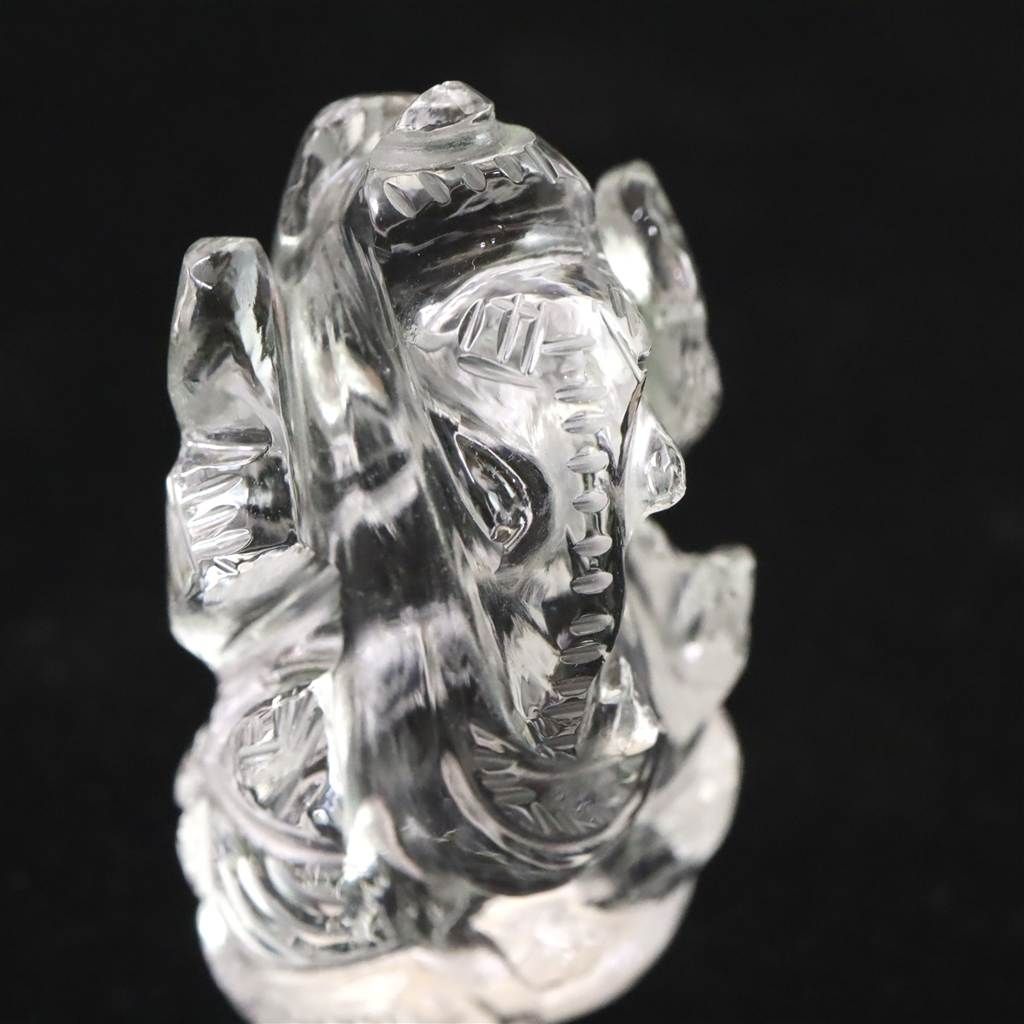 ヒマラヤ水晶 マニカラン産 35mm ガネーシャ彫刻置物 17g 【榎本通商