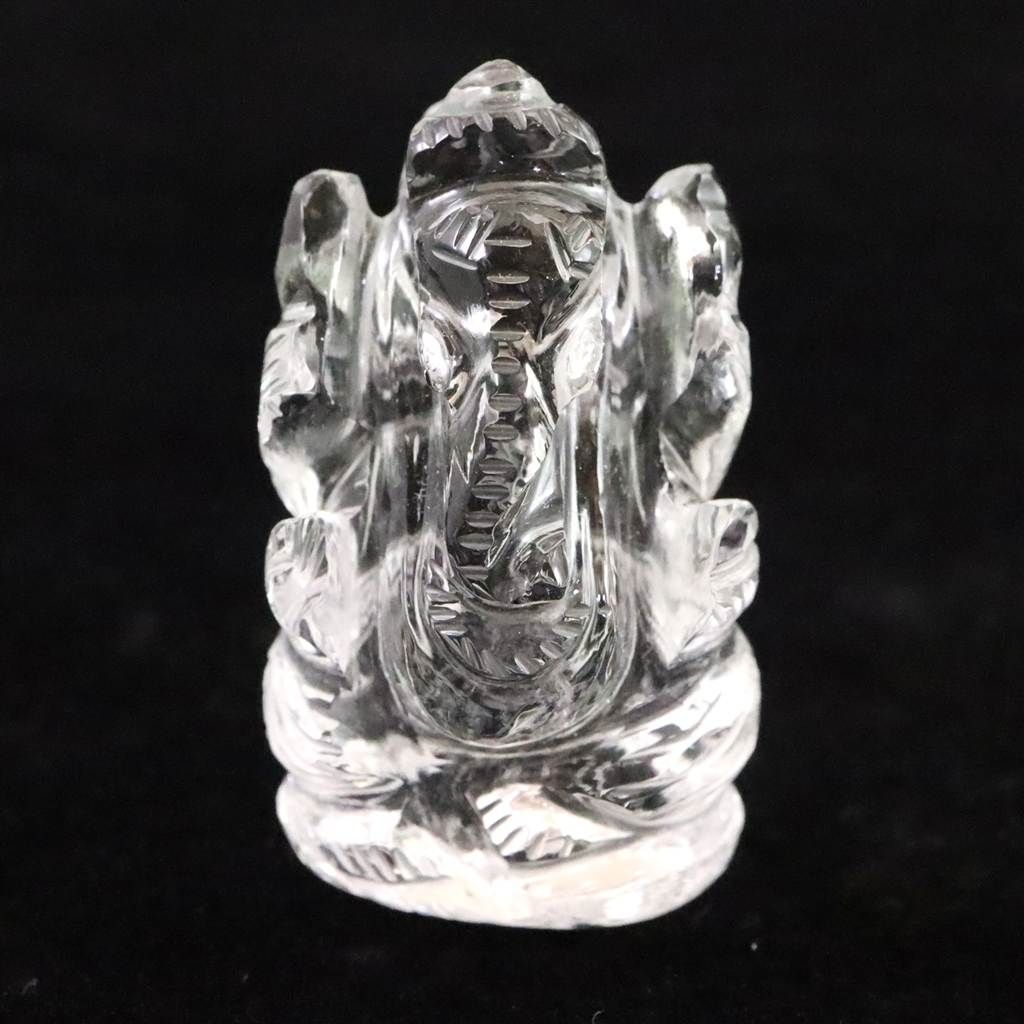 ヒマラヤ水晶 マニカラン産 35mm ガネーシャ彫刻置物 17g 【榎本通商