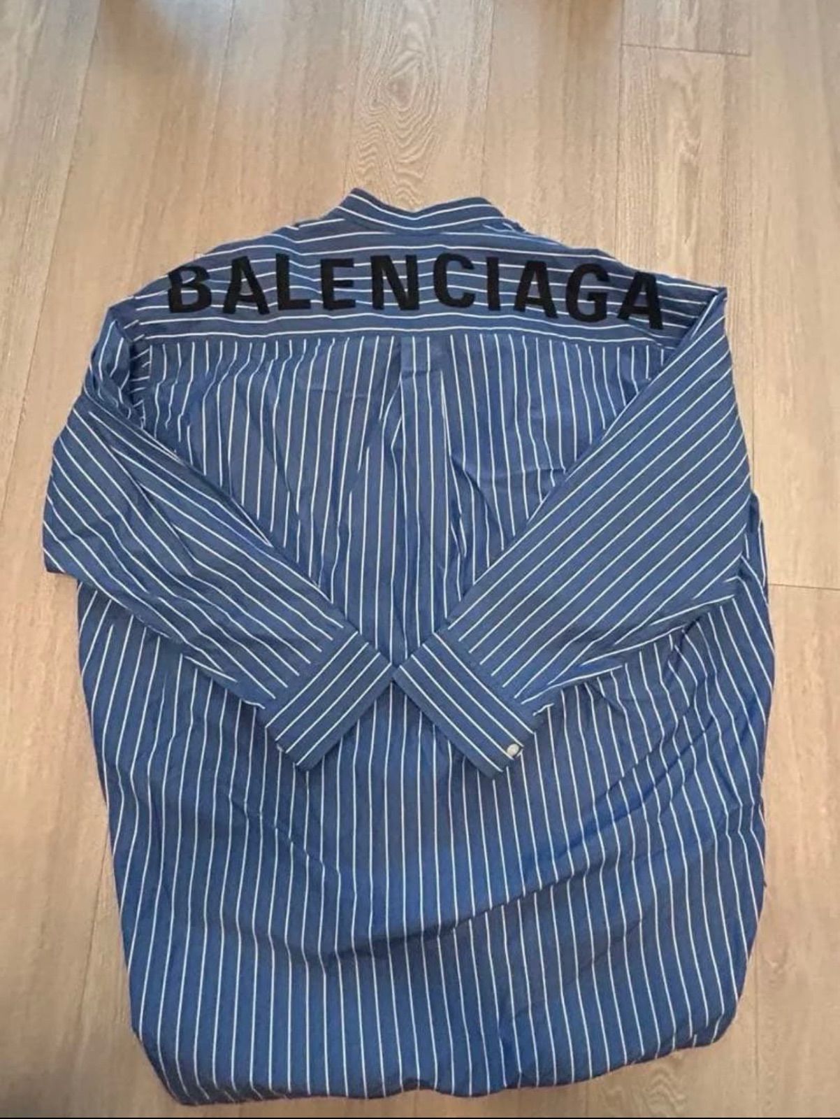 BALENCIAGA ストライプシャツ サイズ36 Balenciaga ストライプ シャツ | ブルー | FARFETCH JP
