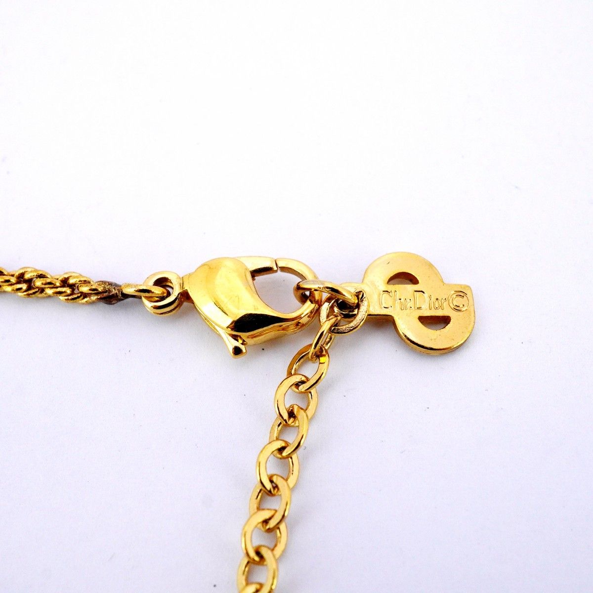 5job0323】クリスチャンディオール ネックレス CDロゴ バッグモチーフ