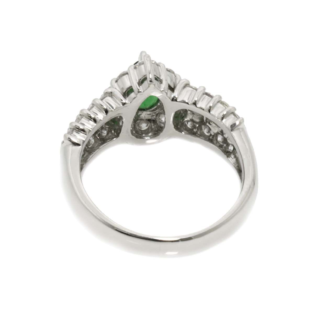 リング 14号 ガーネット 0.96ct ダイヤ 1.23ct Pt プラチナ 指輪