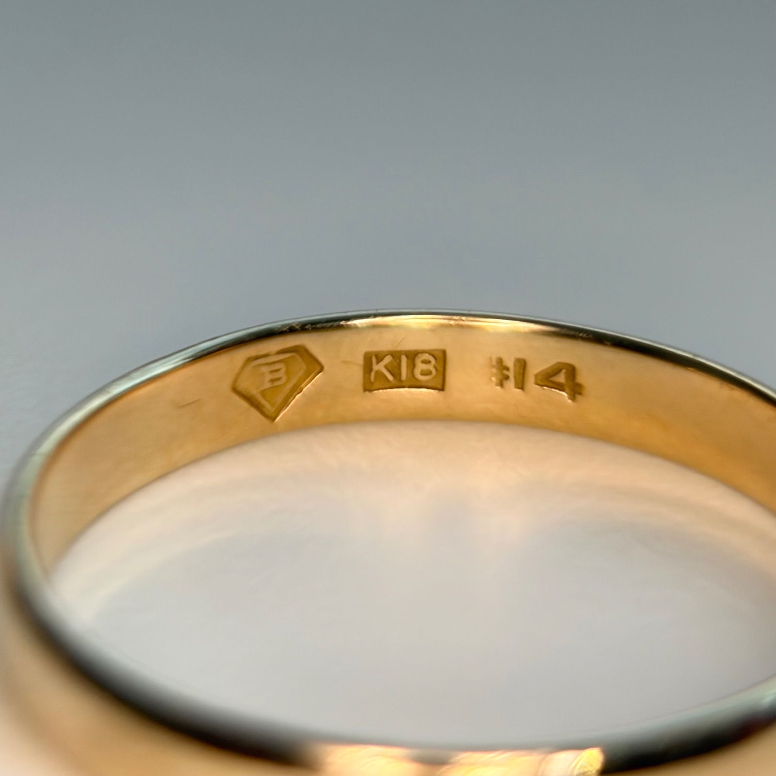 買取店】日本製✴︎ K18 甲丸リング ゴールド 13号 1.8g 18金【C3091