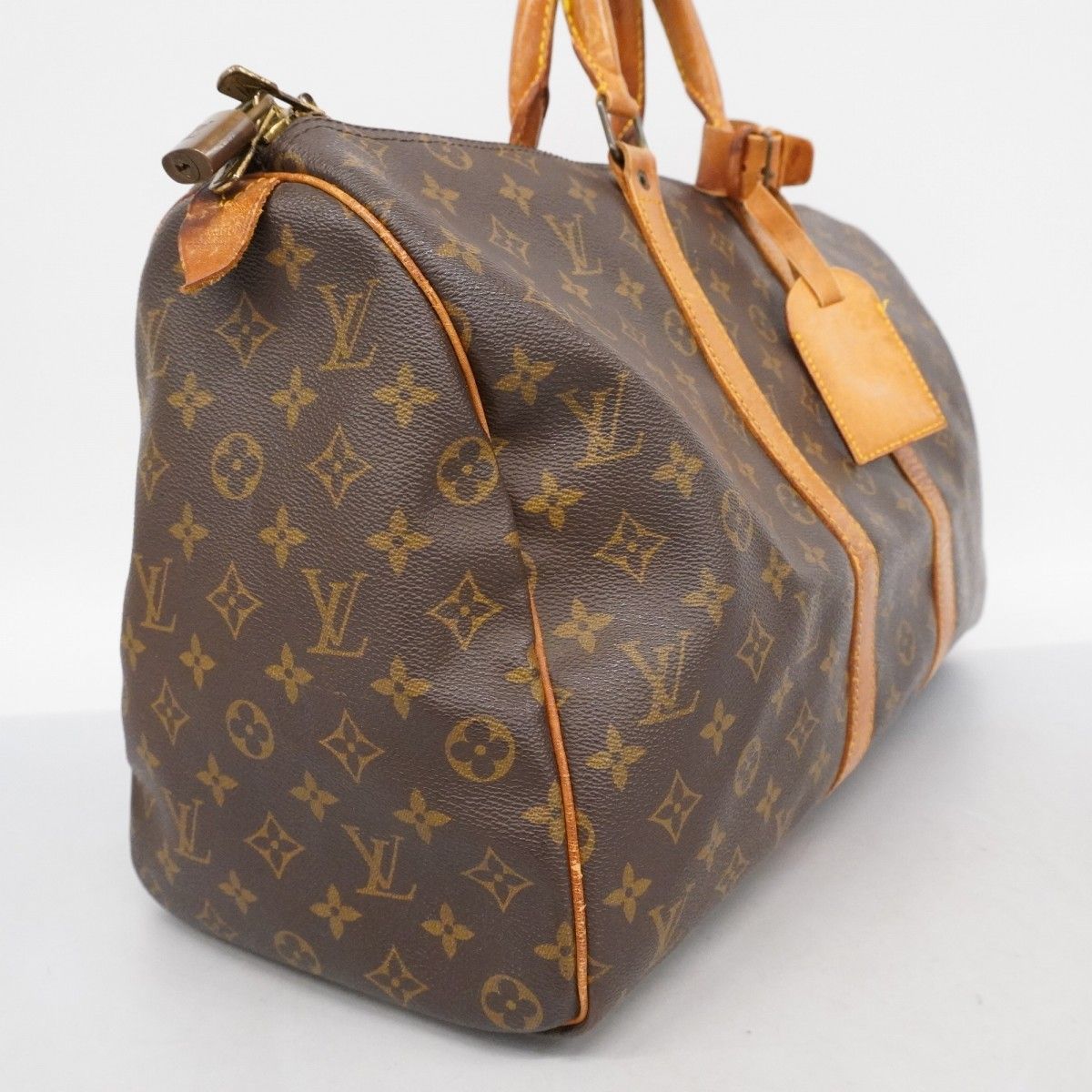 5 od 4378-h ルイヴィトン ボストンバッグ モノグラム キーポル45 M 41428 ブラウン メンズ レディース ユニセックス