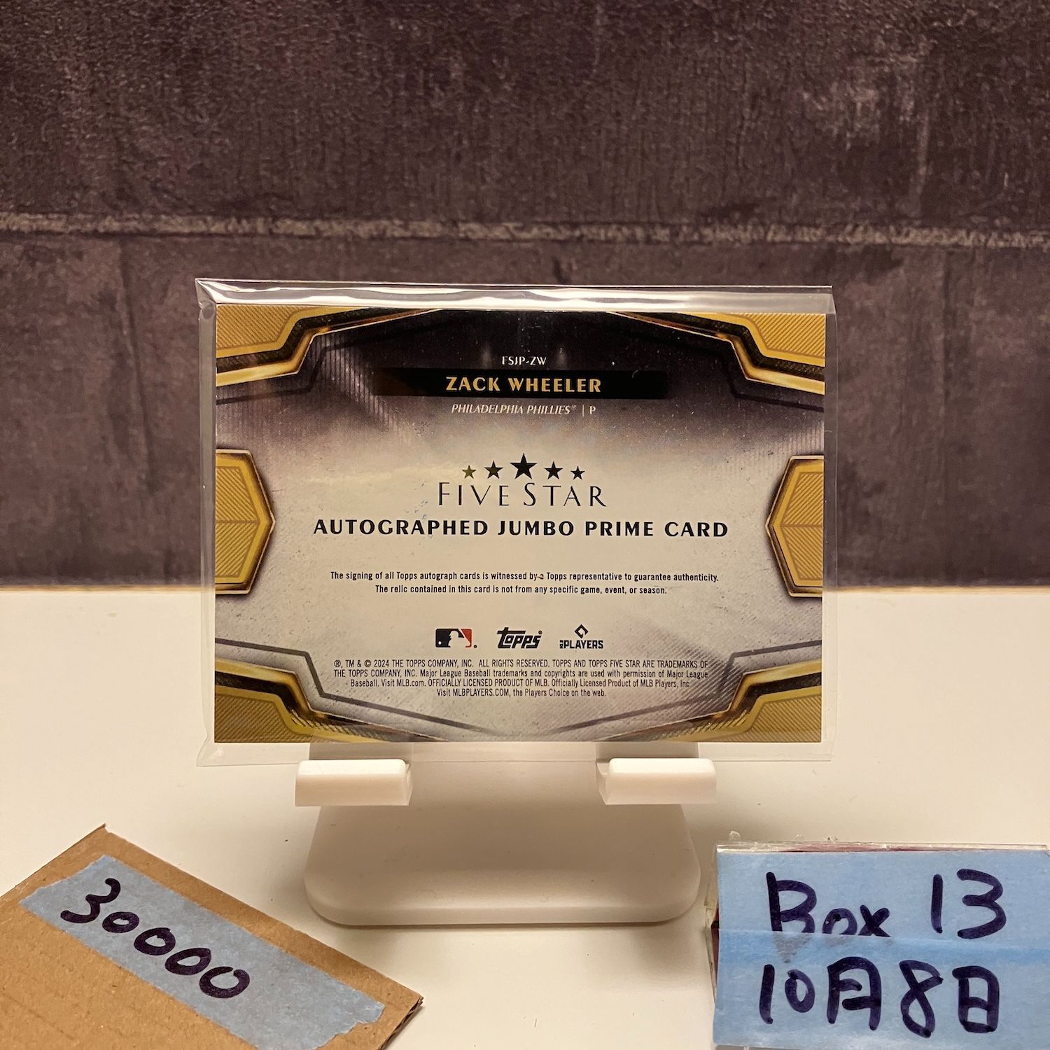 2025 Topps Five Star Zack Wheeler 03 10 直筆サインカード Philadelphia Phillies パッチ カード