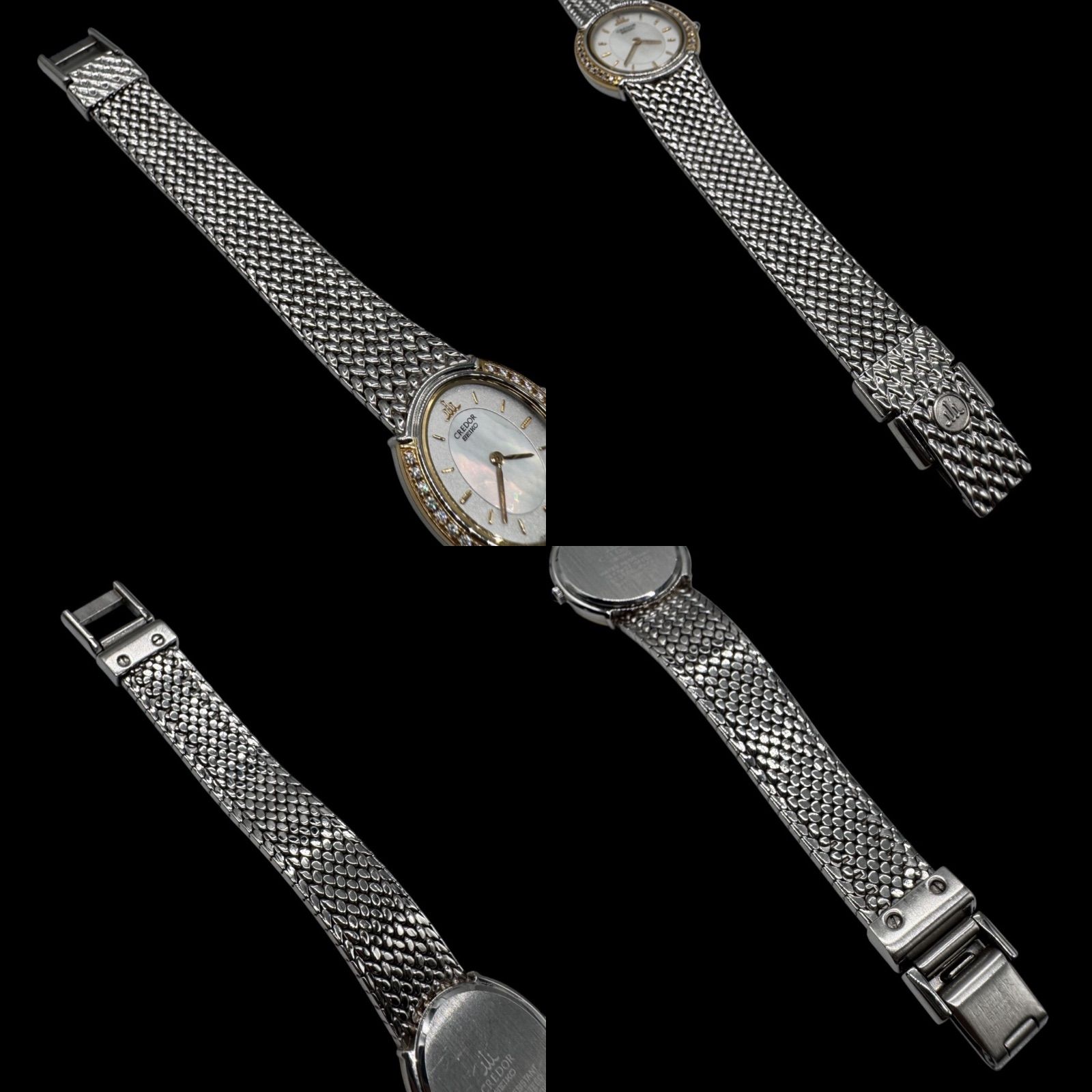 稼働 美品 SEIKO セイコー CREDOR クレドール 18KT SS ダイヤモンド 