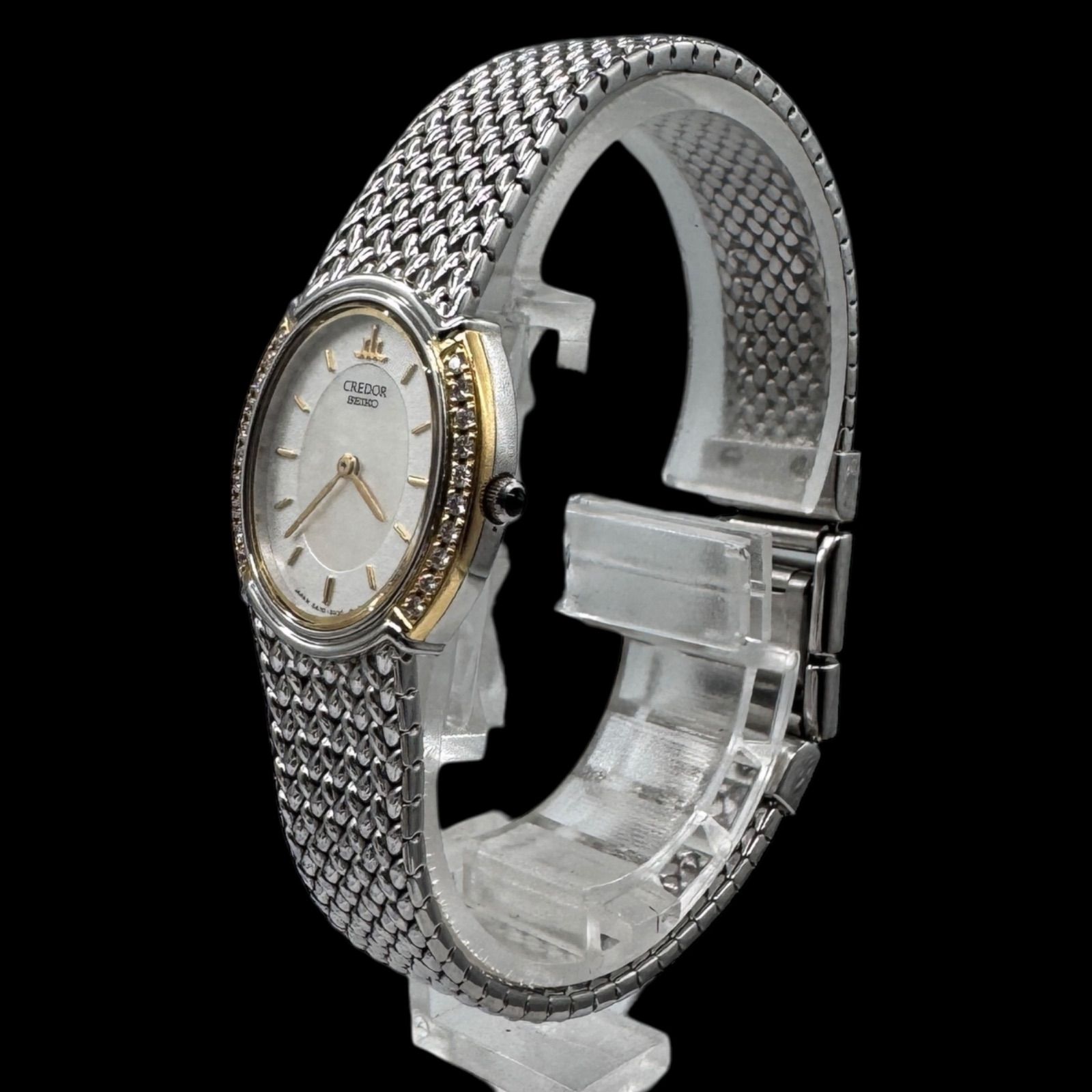 稼働 美品 SEIKO セイコー CREDOR クレドール 18KT SS ダイヤモンド