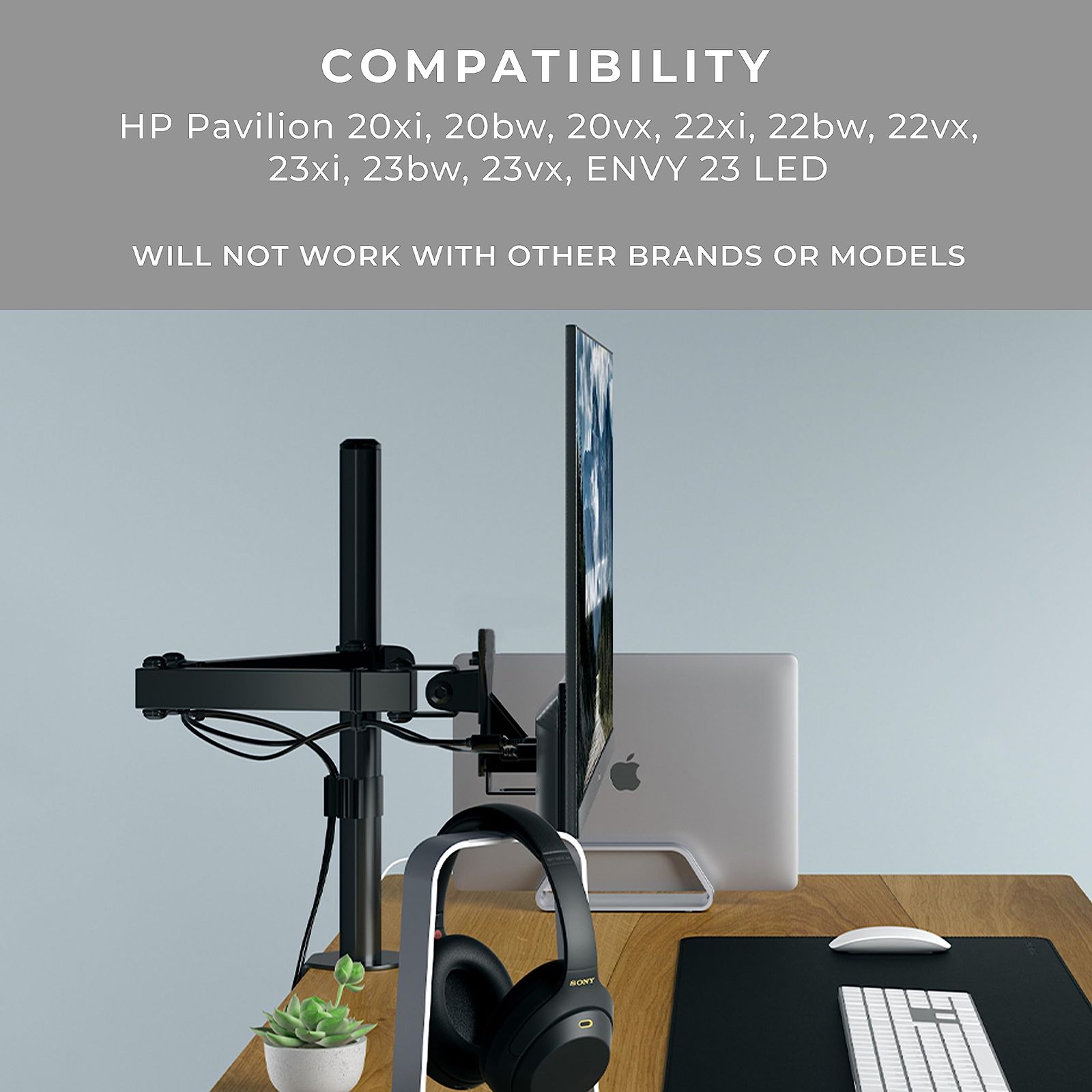 HumanCentric VESAマウントアダプタブラケット HP Pavilion 20 xi bw vx 22 23 ENVY LED V 2 用 製