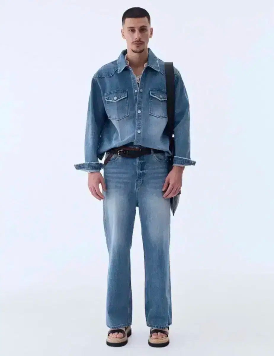 レクト オーガニック デニム シャツ Sサイズ