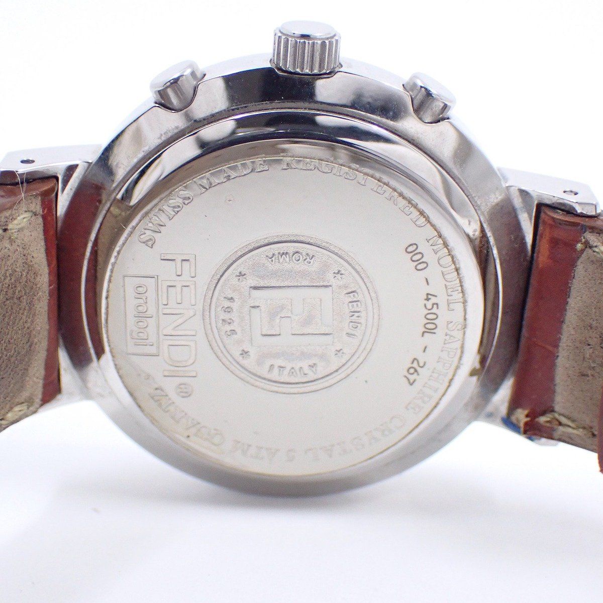 フェンディ 4500L ズッカ クロノグラフ クォーツ レディース 腕時計 白