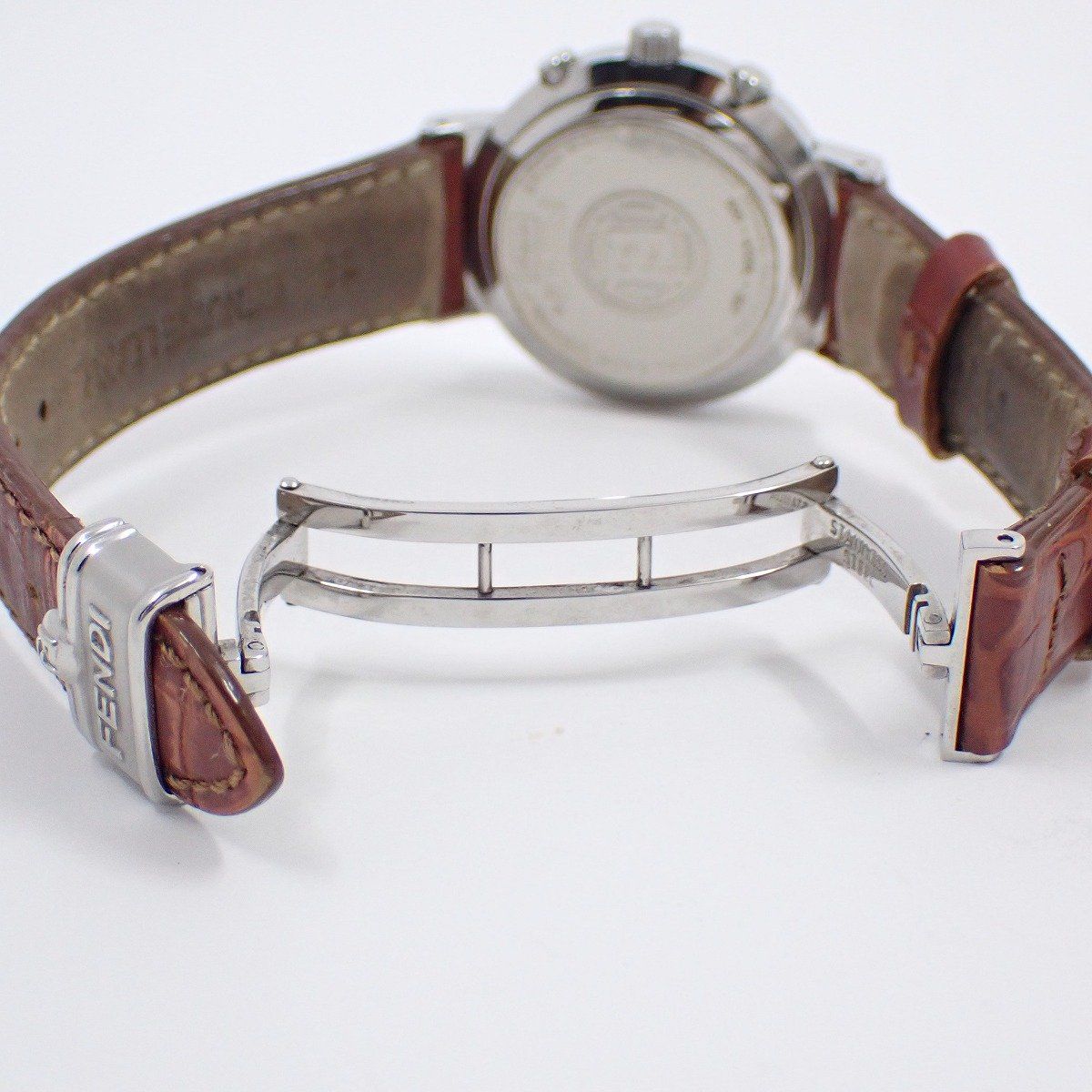 フェンディ 4500L ズッカ クロノグラフ クォーツ レディース 腕時計 白