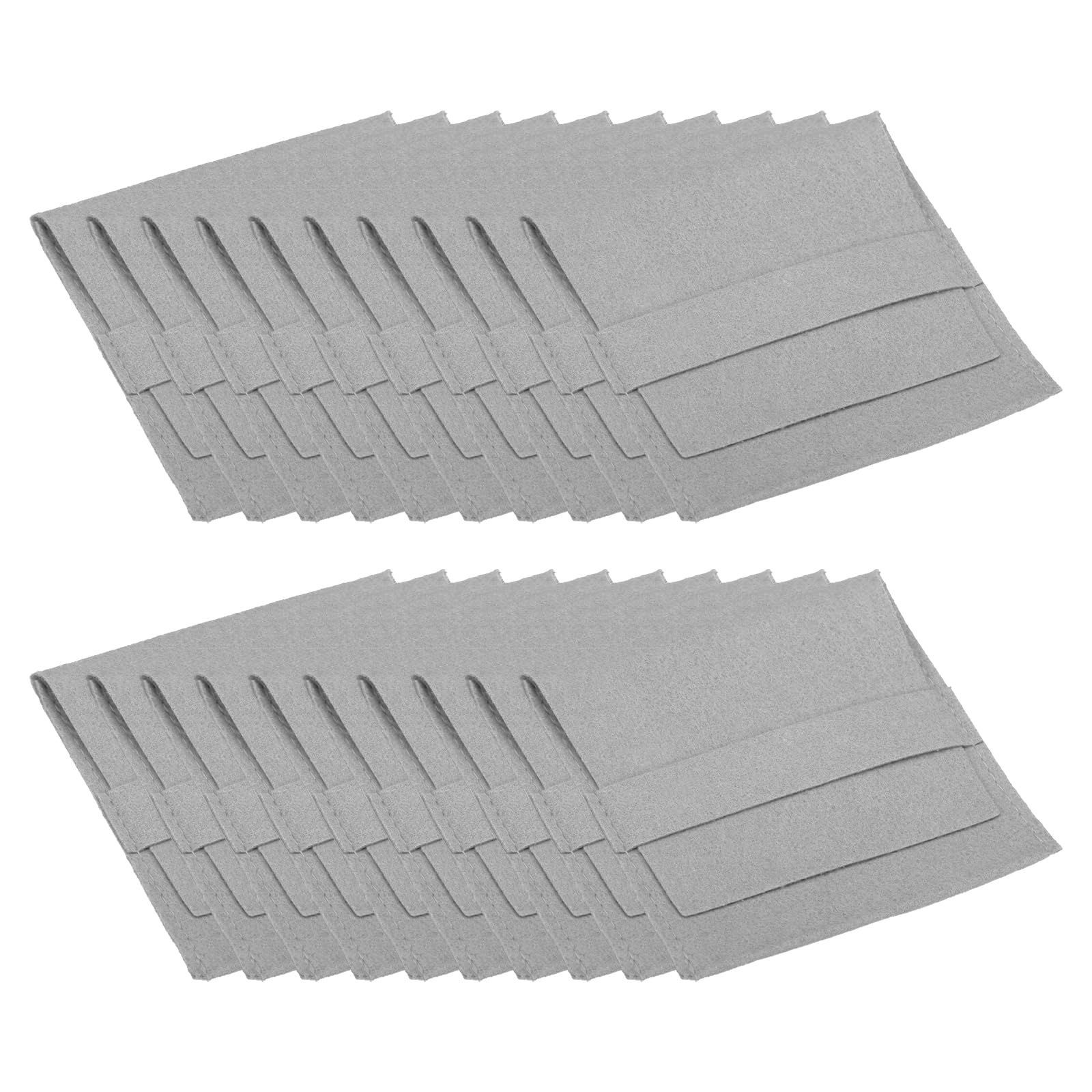 PATIKIL 8x8cm バンド付きジュエリーポーチ 20個入り マイクロファイバージュエリーポーチ ネックレス ブレスレット イヤリング 時計 リング ブローチなど ポータブルな柔らかい収納袋 ライト