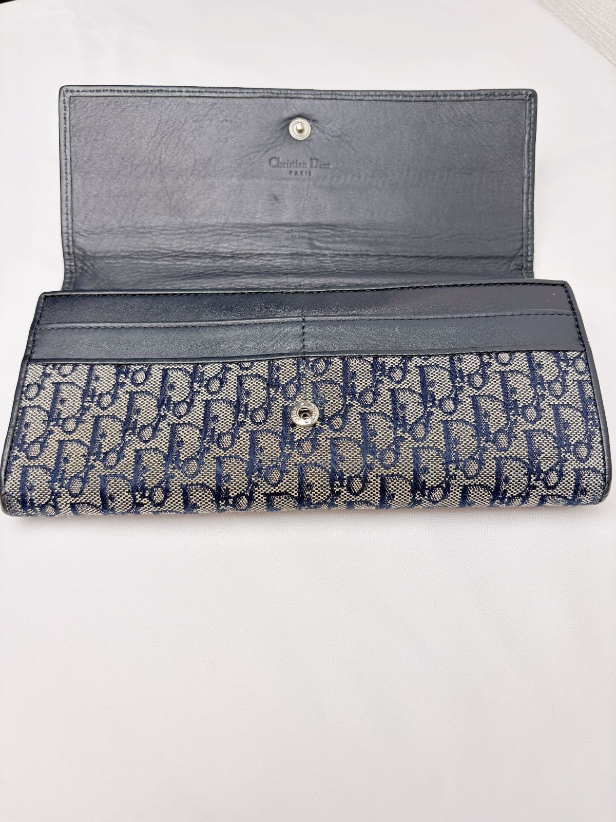 お値下げ】Dior ネイビー トロッター柄 長財布 ヴィンテージ