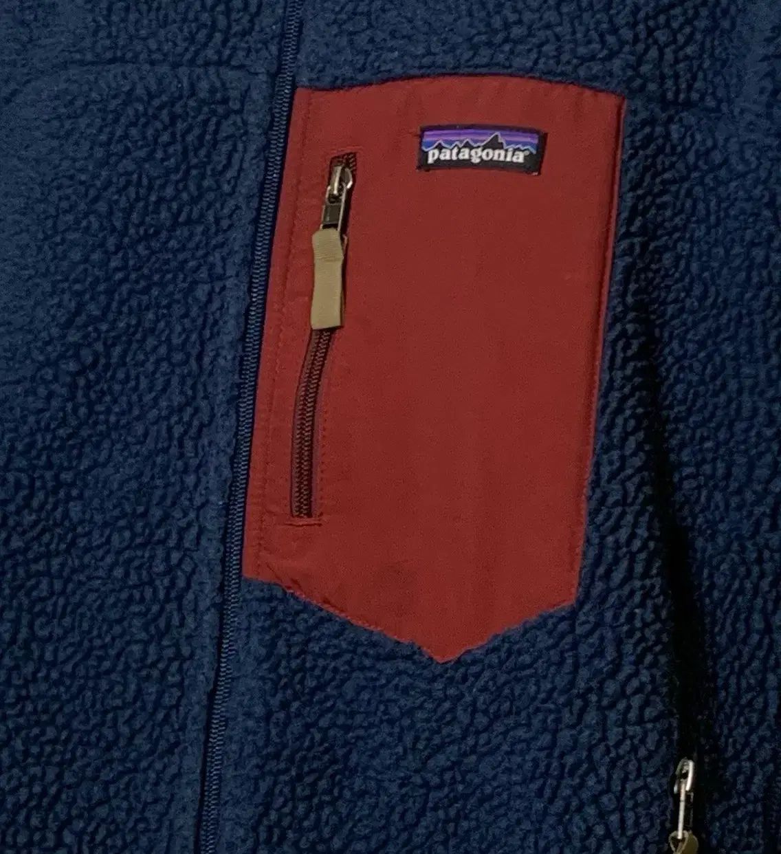 10s patagonia レトロ-X ネイビー/レッド - メルカリ