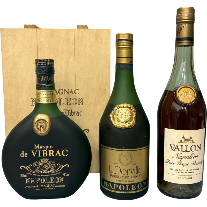 ブランデー3本セット】NAPOLEON ARMAGNAC NAPOLEON L.dorville