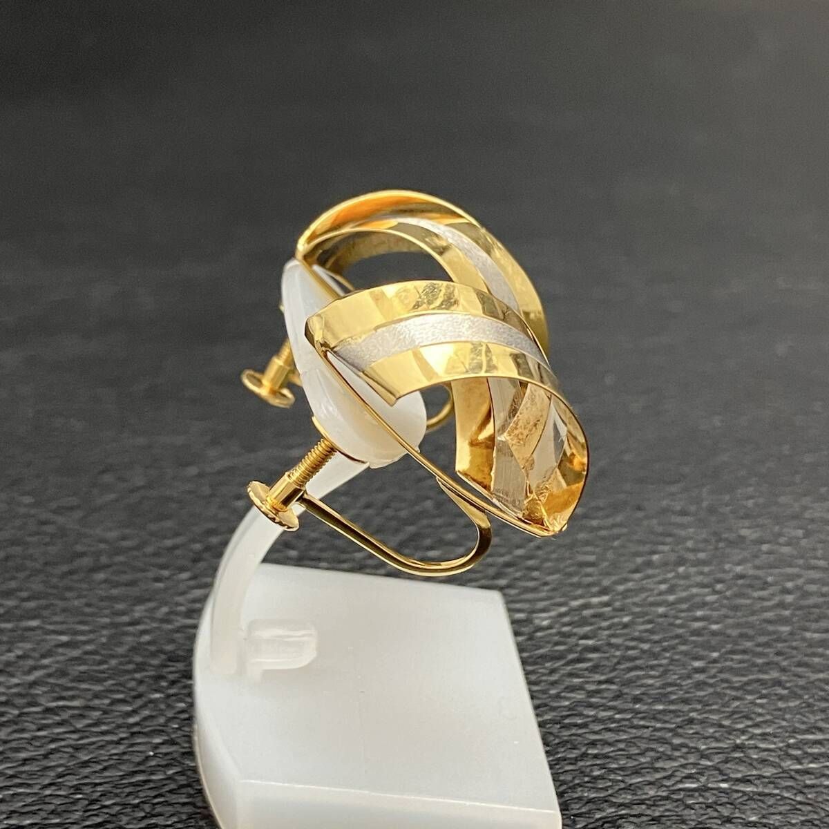 コンビ デザイン イヤリング Pt900 K18 4.6g プラチナ 金 イエロー