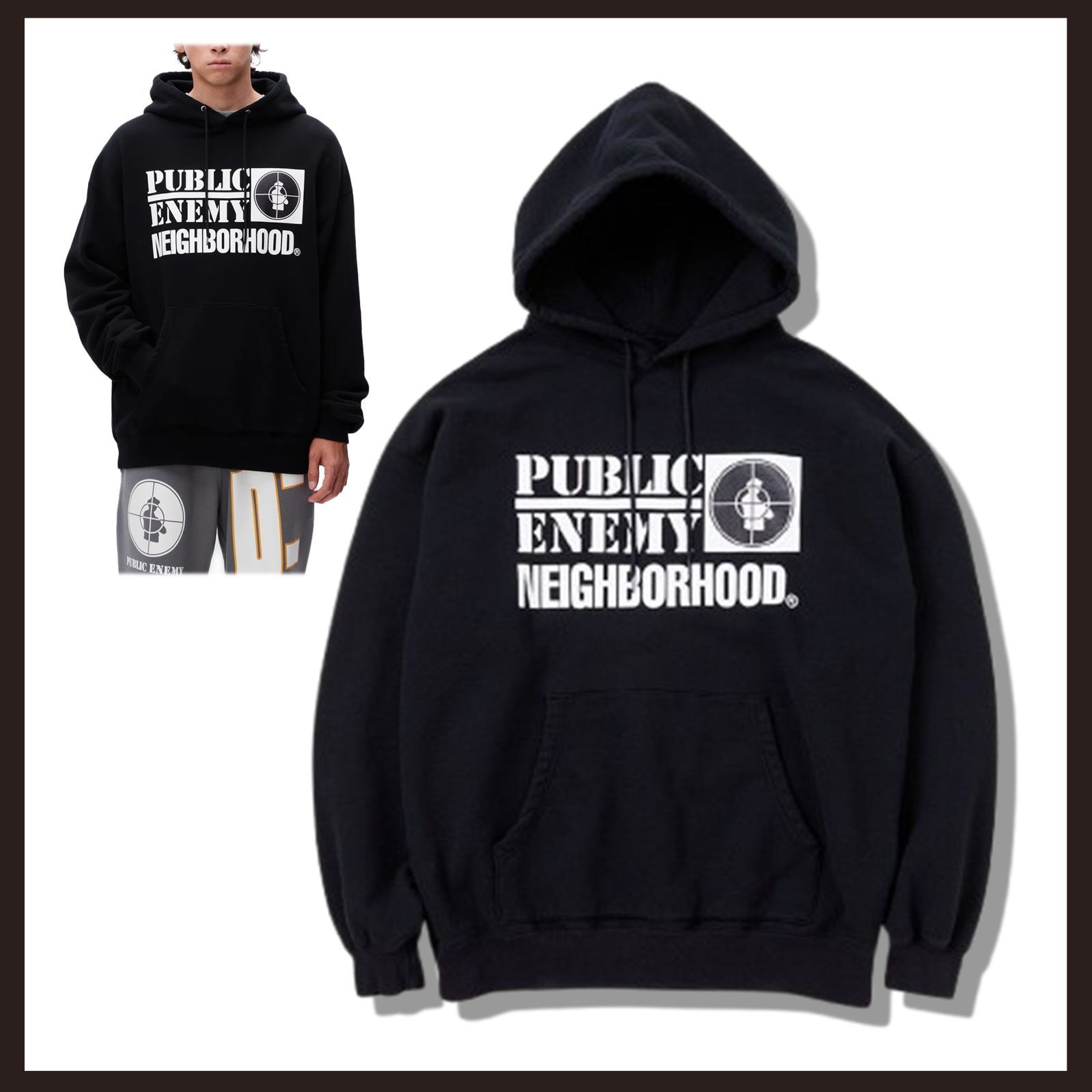 新品 未使用 NEIGHBORHOOD×PUBLIC ENEMY 23AW パーカー XL ブラック