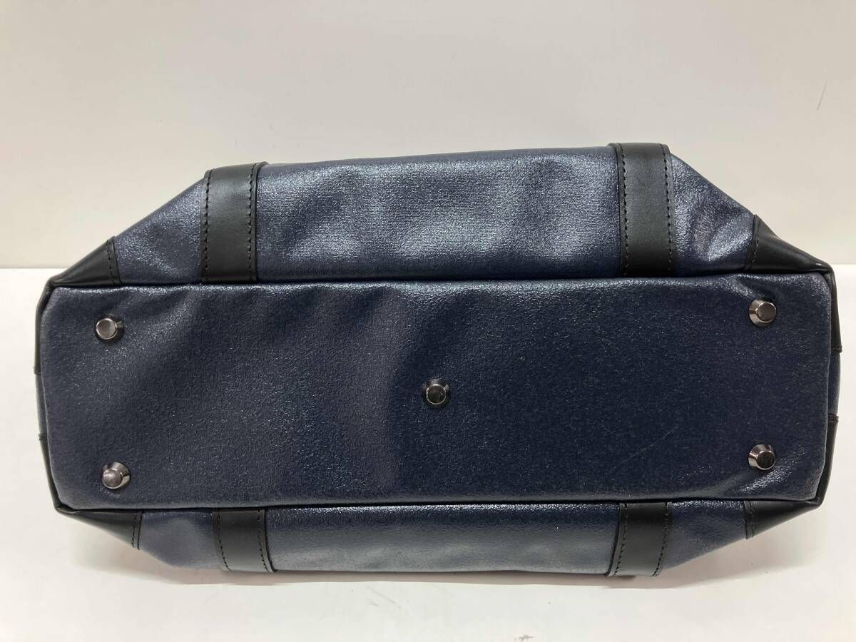 【美品】森野帆布 2way ビジネスバッグ ネイビー レザー PVC 大容量 森野帆布 2way ビジネスバッグ ネイビー レザー PVC 大容量 ビジネス