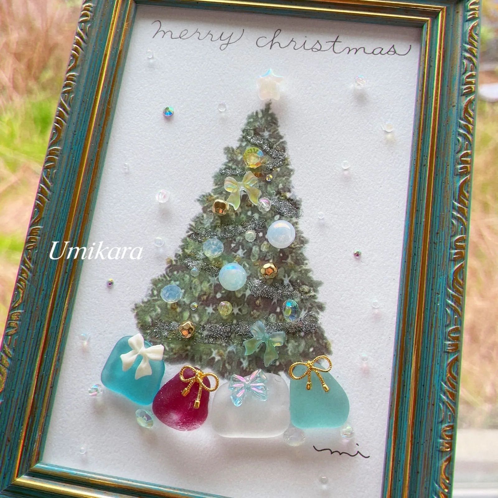 シーグラスアート クリスマスツリーNo.2 - メルカリ
