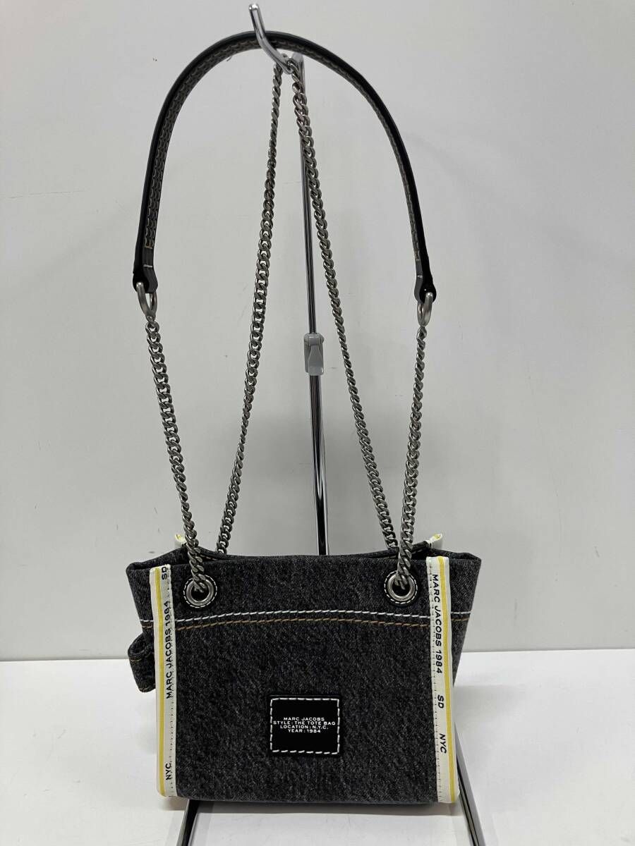 MARC JACOBS マークジェイコブス THE DENIM CHAIN CROSSBODY MINI TOTE BAG トートバッグ ブラック クロスボディ チェーン デニム