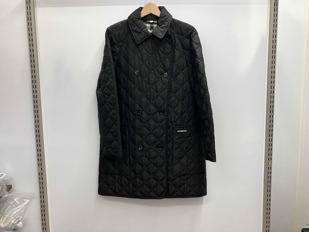 LONDON ENGLAND バーバリーロンドン イングランド ダイヤキルティングコート ブラック 裏地バーバリーチェック Mサイズ