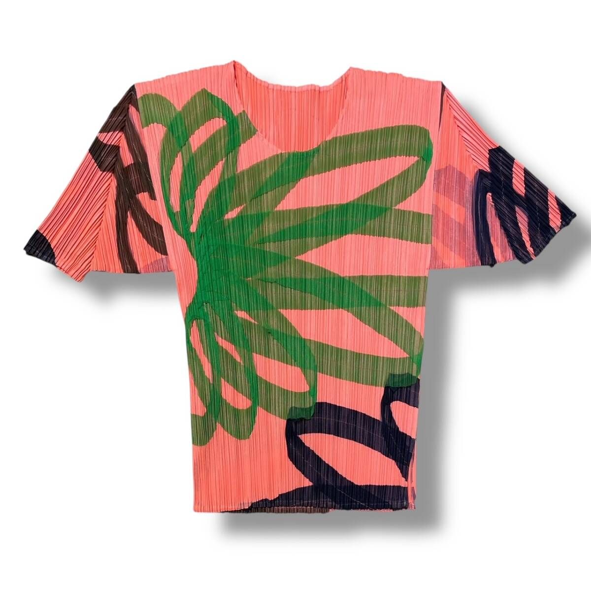 21ss PLEATS PLEASE 半袖tシャツ カットソー ハワイアン柄プリーツ